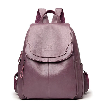 Vintage Leather Women's Backpack - Isabella