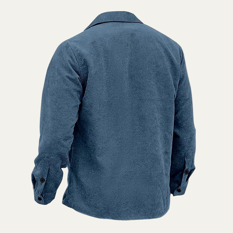 Men’s Tribal Pattern Corduroy Button Shirt Jacket