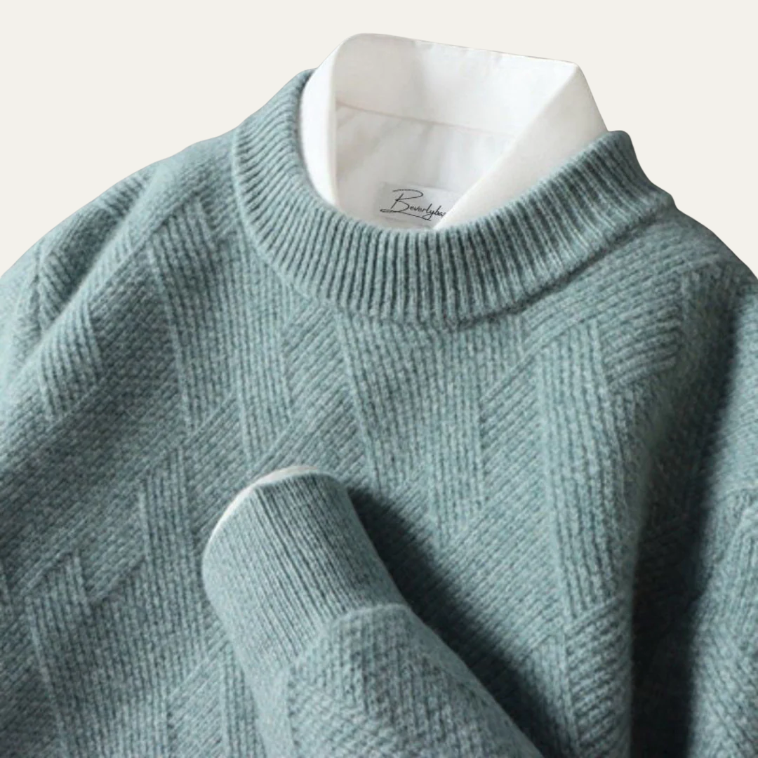 Men’s Geometric Knit Crew Neck Sweater