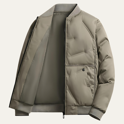 Men’s Quilted Rib Collar Bomber Jacket