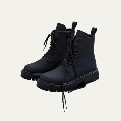 Men’s High Shine Cap Toe Combat Ankle Boots