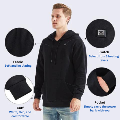 Unisex Heated Hoodie with Warming Panels