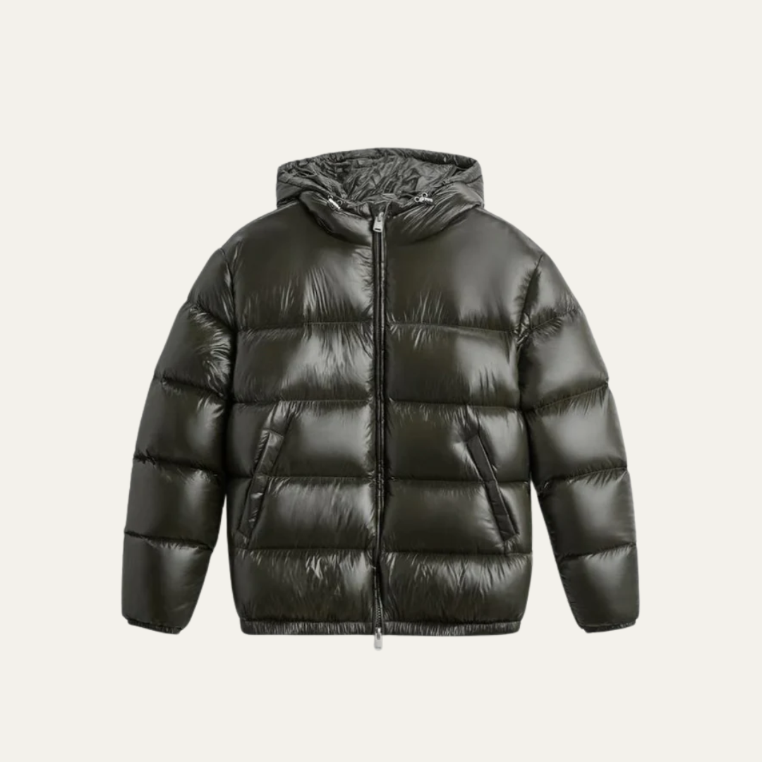 Men’s Glossy Hooded Puffer Jacket