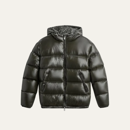 Men’s Glossy Hooded Puffer Jacket
