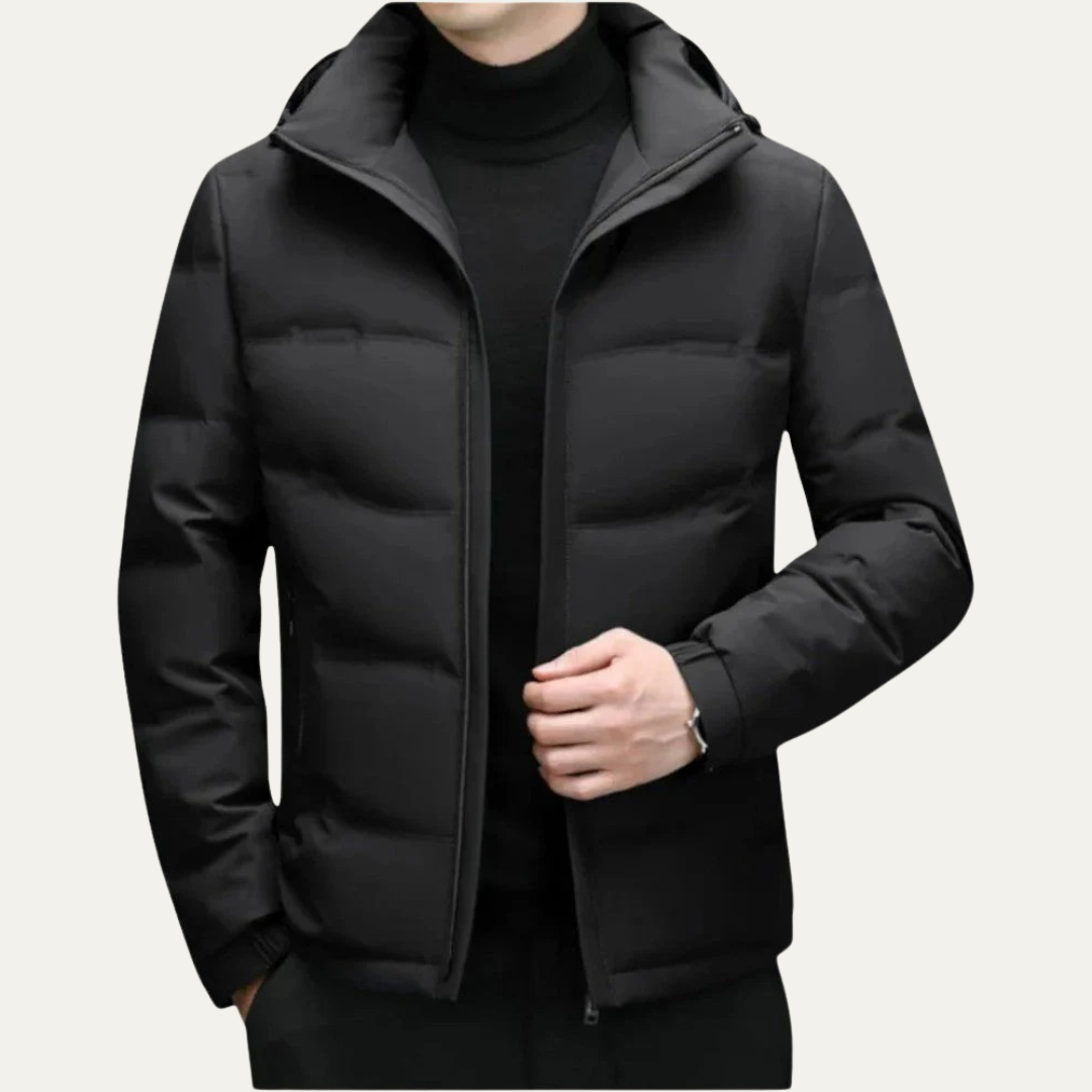 Men’s Quilted Puffer Jacket with Hood