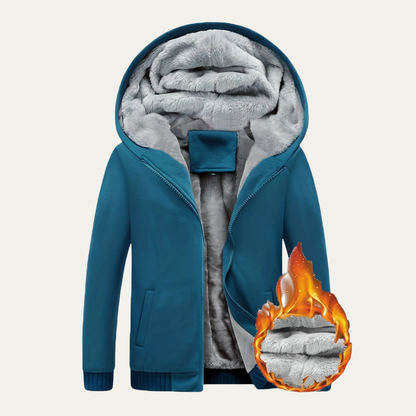 Men’s Heavy Duty Plush Fleece Lined Hooded Zip Jacket