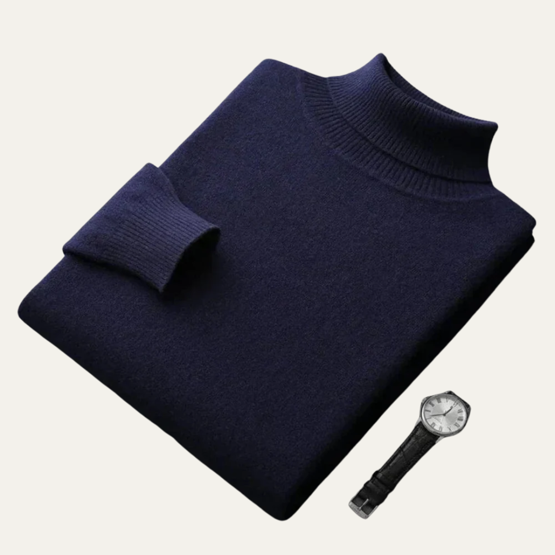 Men’s Fine Gauge Fitted Turtleneck Sweater
