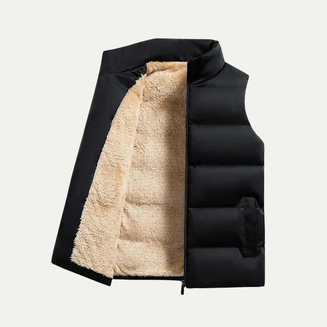 Men’s Quilted Faux Fur Lining Puffer Vest