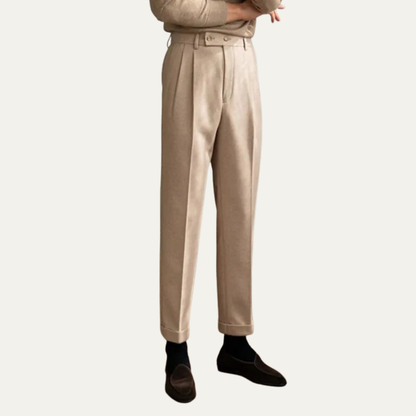 Men’s Cropped Pleated Dress Pants