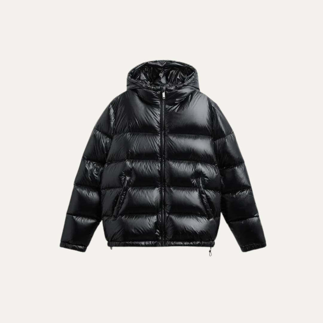 Men’s Glossy Hooded Puffer Jacket