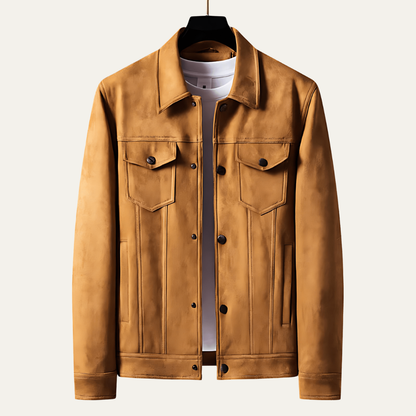 Men’s Suede Look Classic Trucker Jacket