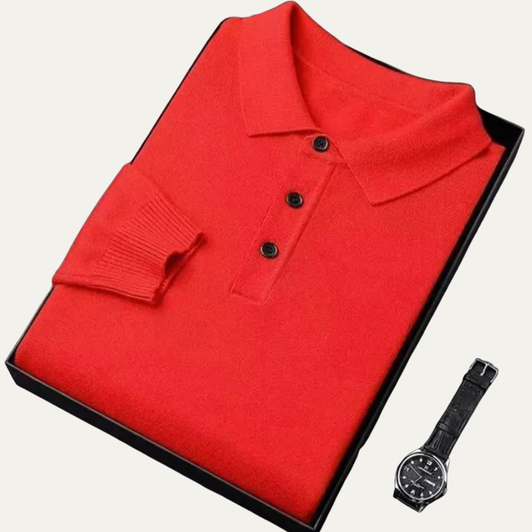 Men’s Cashmere Knitted Polo Shirt
