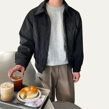 Men’s Elegant Loose Lapel Zipper Jacket