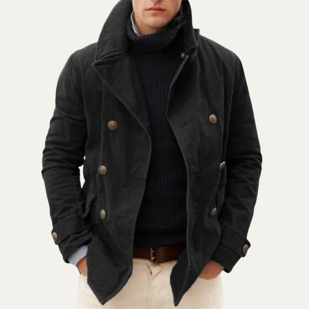 Men’s Double Breasted Nautical Inspired Peacoat