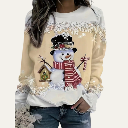 Women’s Festive Snowman Crewneck Sweatshirt