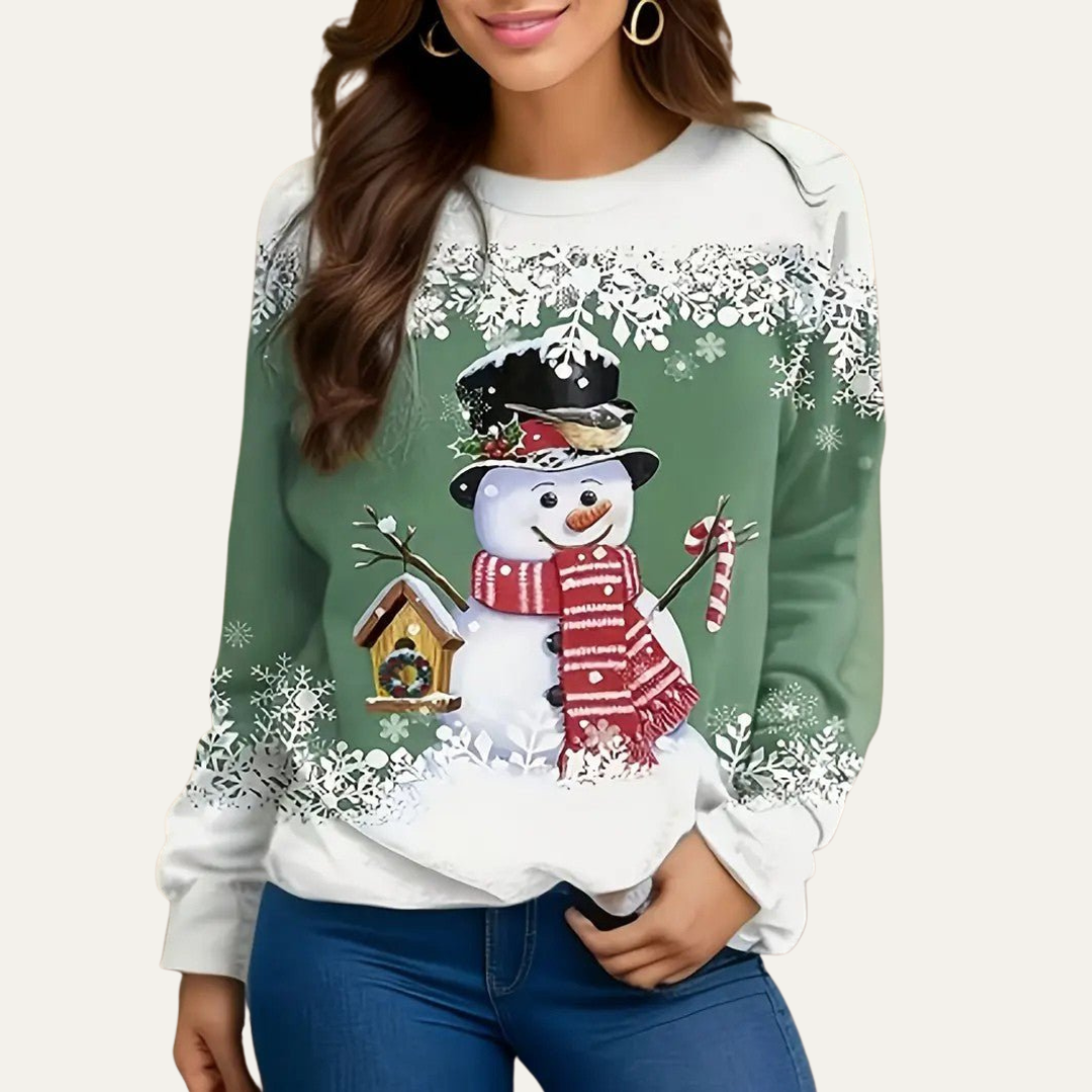 Women’s Festive Snowman Crewneck Sweatshirt