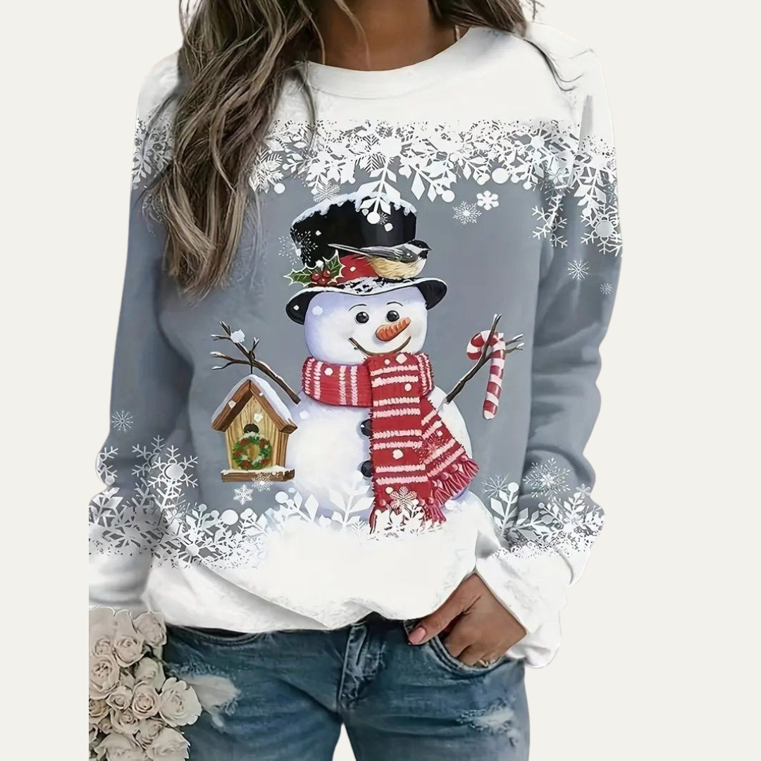 Women’s Festive Snowman Crewneck Sweatshirt