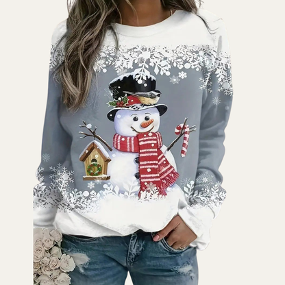 Women’s Festive Snowman Crewneck Sweatshirt