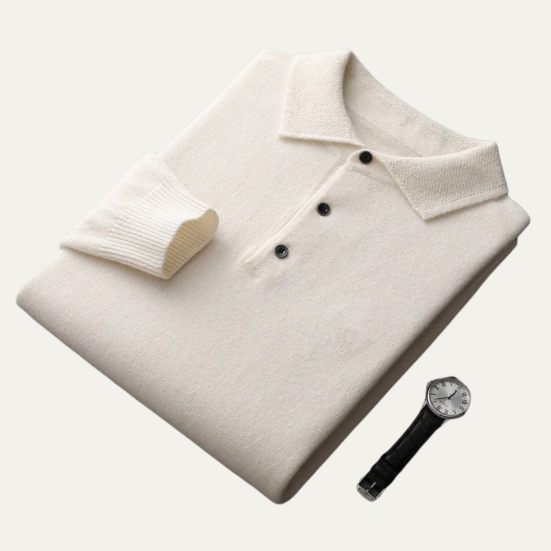 Men’s Smooth Knit Polo Sweater