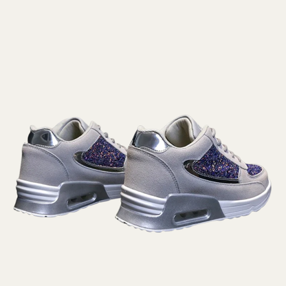 Women’s Reflective Glitter Panel Platform Fashion Sneaker