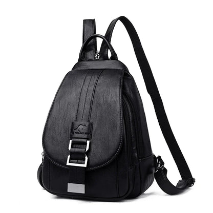 Premium Water-Resistant Leather Backpack for Women