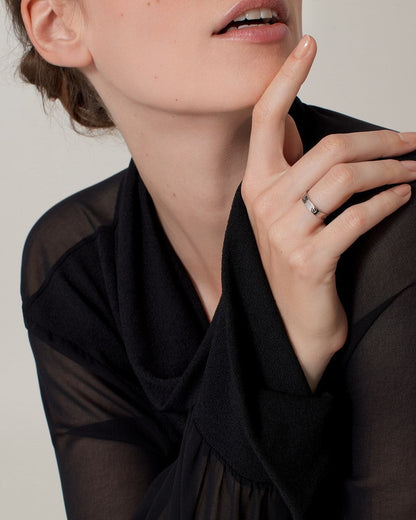 Aria - Unisex ring in silver, size 1, zinc alloy