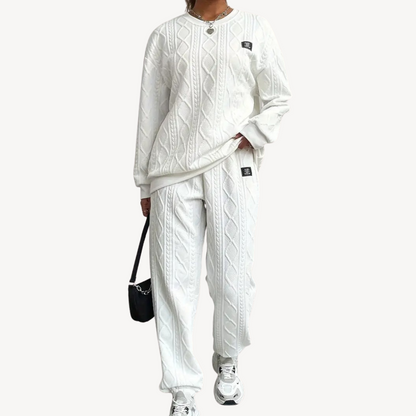 Women's Cable Knit Sweater & Pants Set