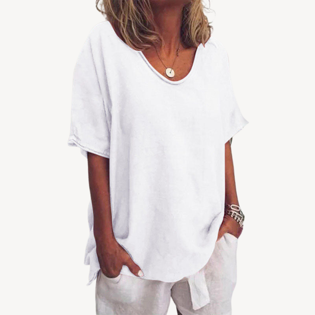 Women's Linen Blend Casual T-Shirt