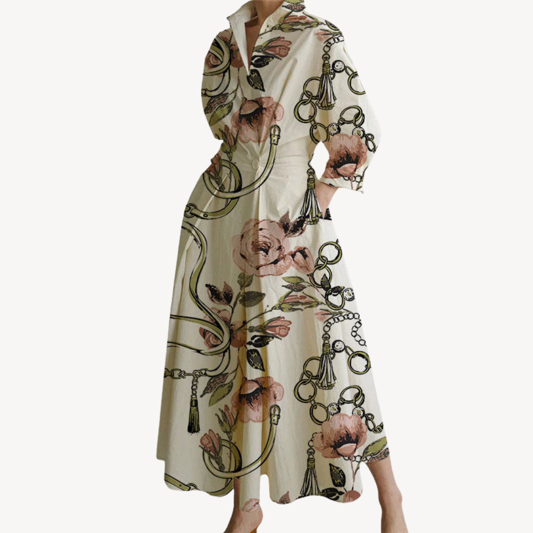 Women's Cotton Linen Blend Shirt Dress