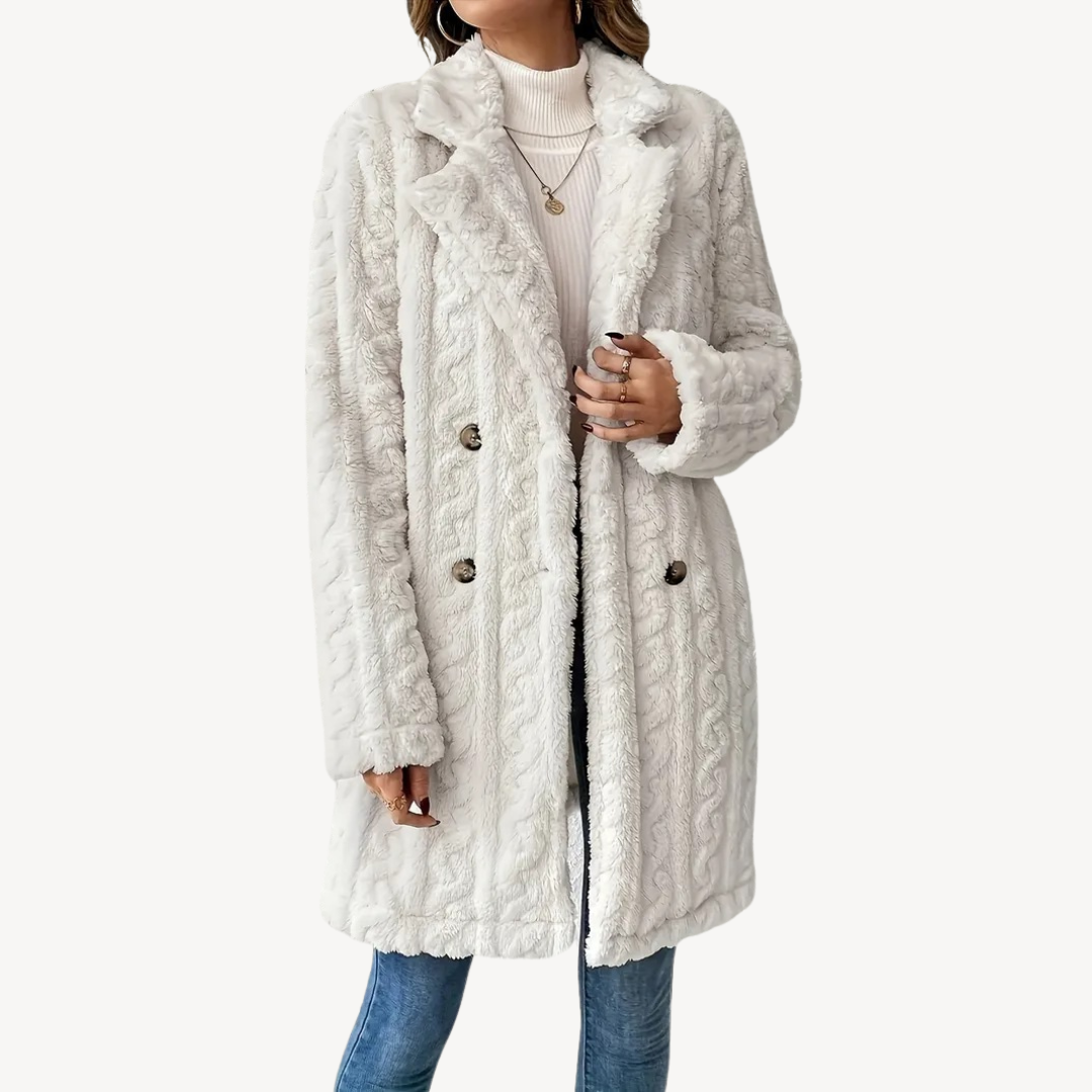 Women’s Double-Breasted Faux Fur Coat
