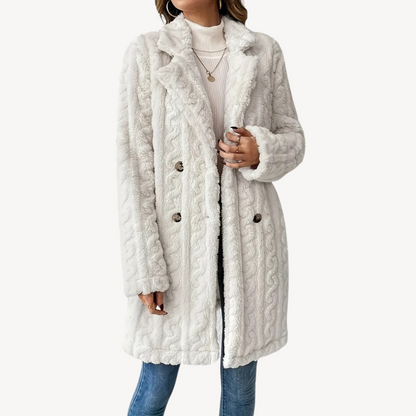 Women’s Double-Breasted Faux Fur Coat