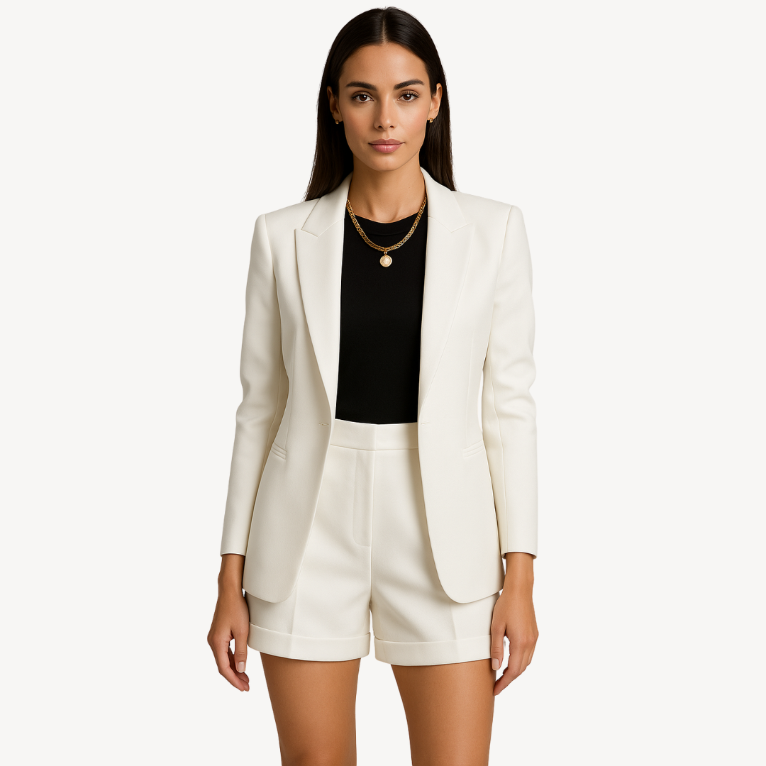 Women’s Blazer & Shorts Set – Stylish Casual Suit
