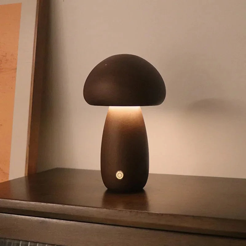 Soft Glow Mushroom LED Table Lamp With Dimmer