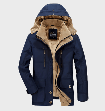 Warm Men's Winter Jacket with Hood - Andreas