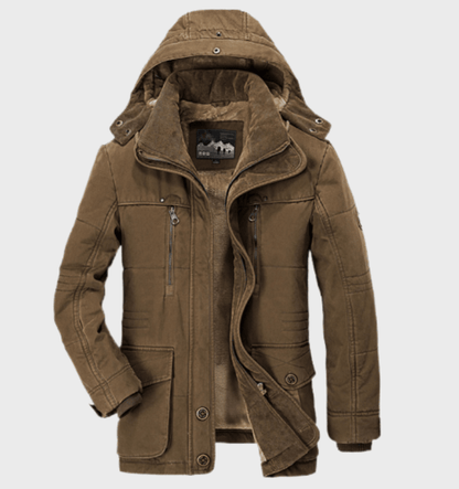 Warm Men's Winter Jacket with Hood - Andreas