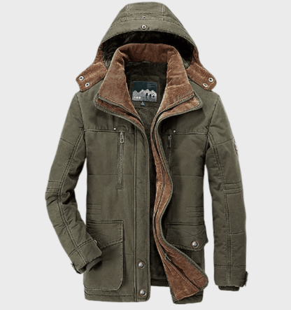 Warm Men's Winter Jacket with Hood - Andreas