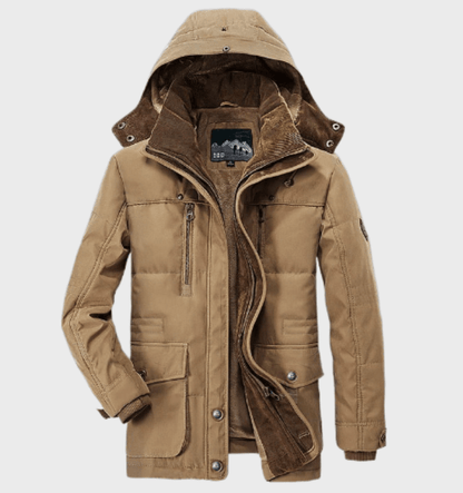 Warm Men's Winter Jacket with Hood - Andreas