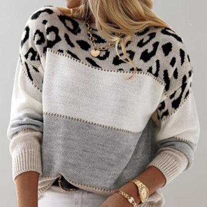 Warm Panther Print Women's Sweater - Sienna
