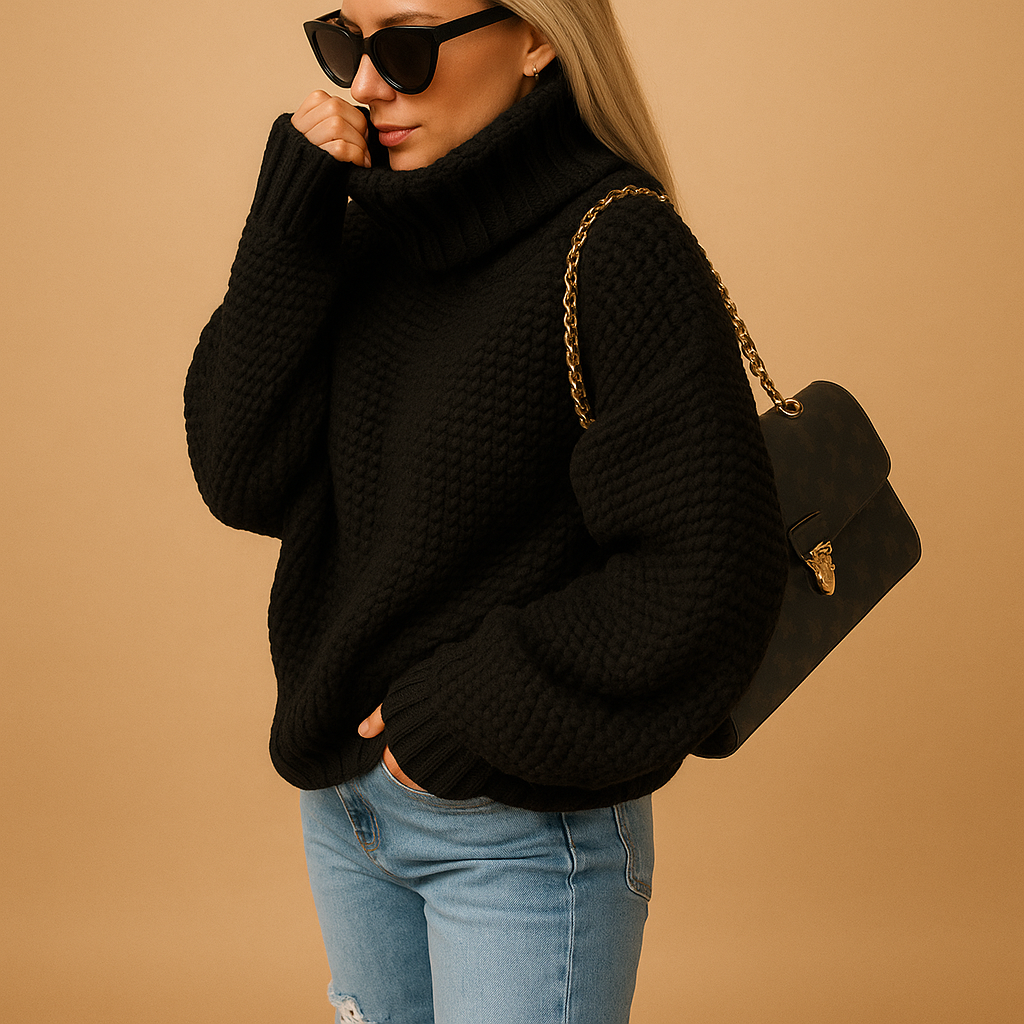 Cozy Women's Knit Sweater | Soft Chunky Winter Jumper