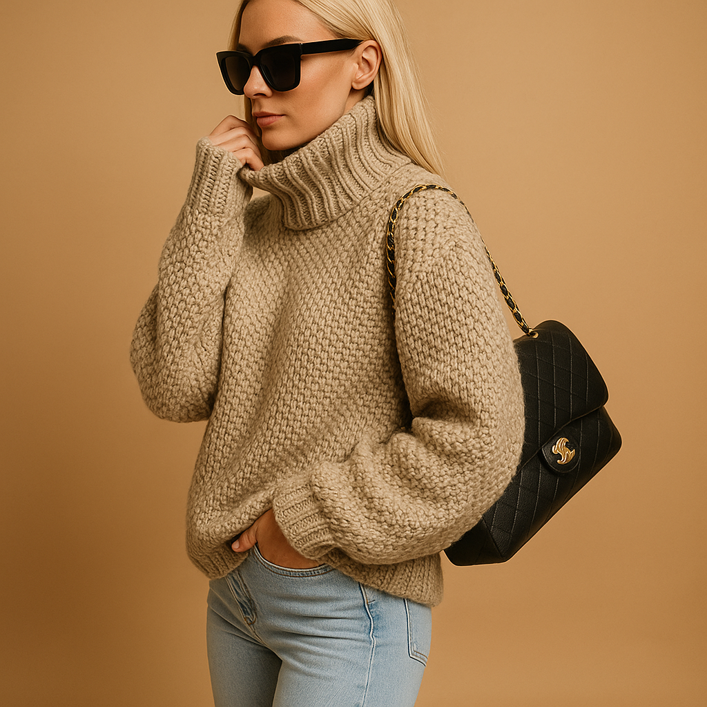 Cozy Women's Knit Sweater | Soft Chunky Winter Jumper