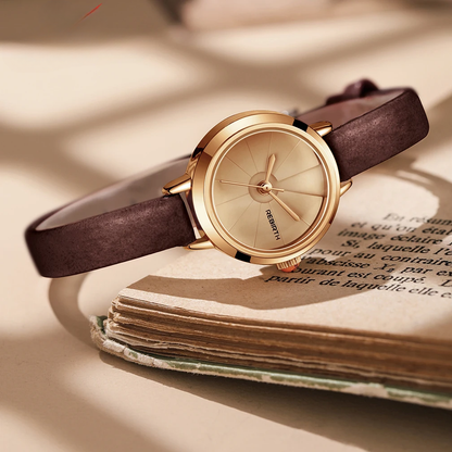 Classic Small Leather Watch for Ladies - BritishElegance