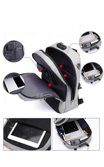 Water-Resistant Anti-Theft Backpack with USB Charging Port – SafeCarry