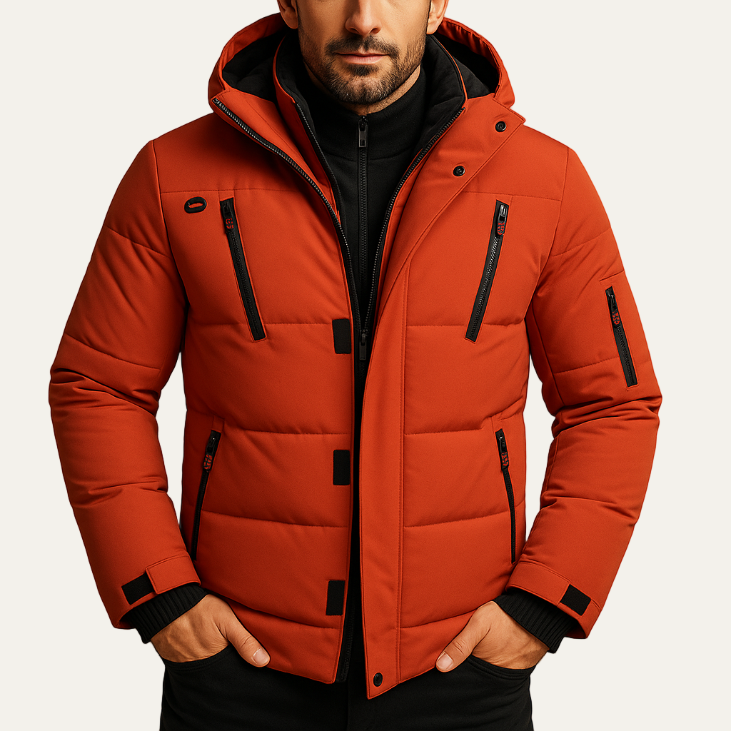 Men’s Wool Car Coat with Quilted Inner Vest