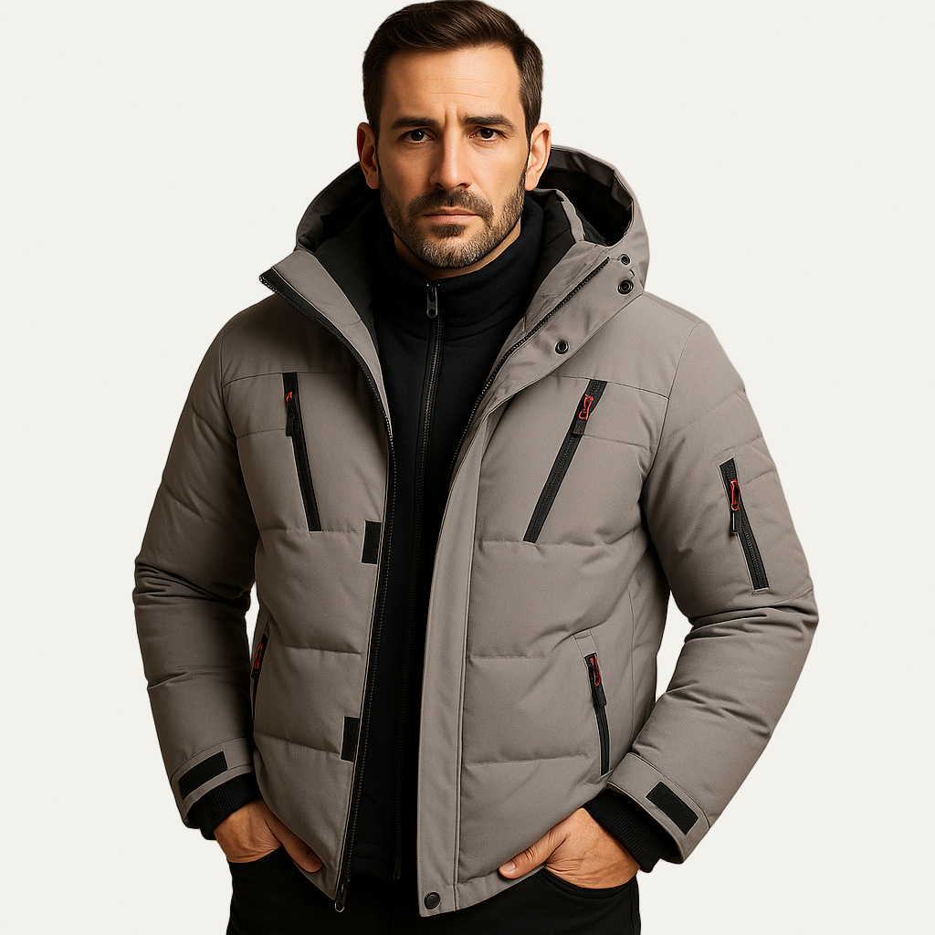 Men’s Wool Car Coat with Quilted Inner Vest