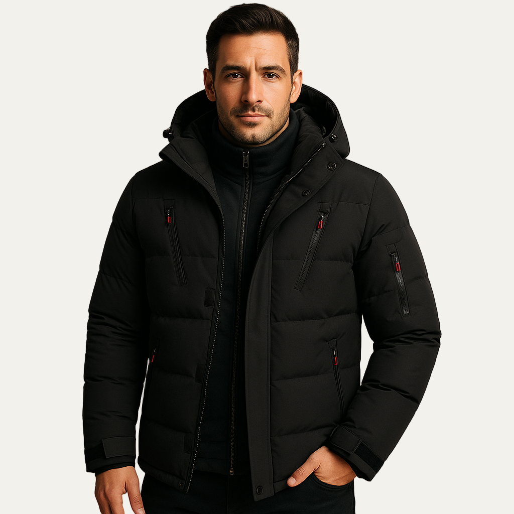 Men’s Wool Car Coat with Quilted Inner Vest