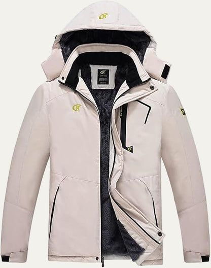 Men’s Faux Fur Collar Quilted Mid Length Jacket