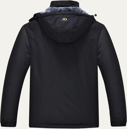 Men’s Faux Fur Collar Quilted Mid Length Jacket