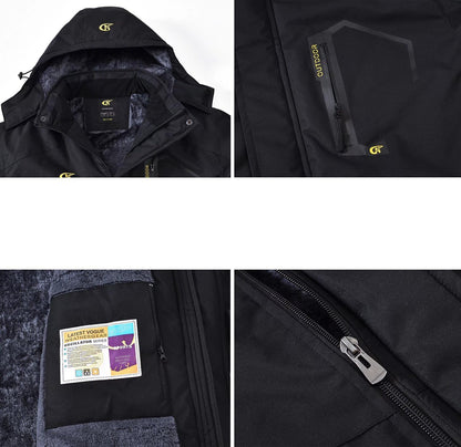 Men’s Faux Fur Collar Quilted Mid Length Jacket