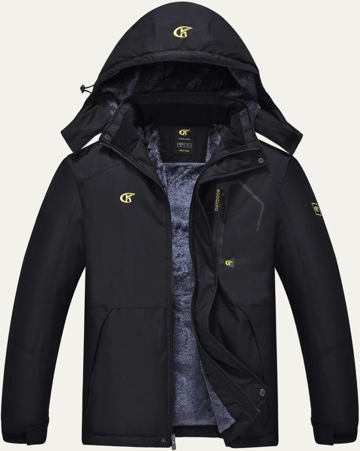 Men’s Faux Fur Collar Quilted Mid Length Jacket