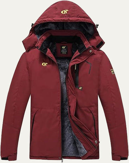 Men’s Faux Fur Collar Quilted Mid Length Jacket
